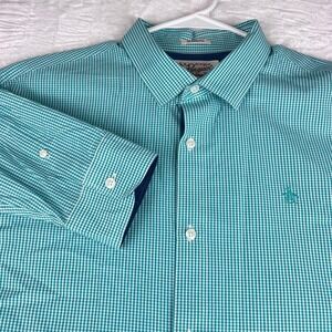 Original Penguin Classic Fit Shirt Men's XL Green Gingham Button Down Logo
